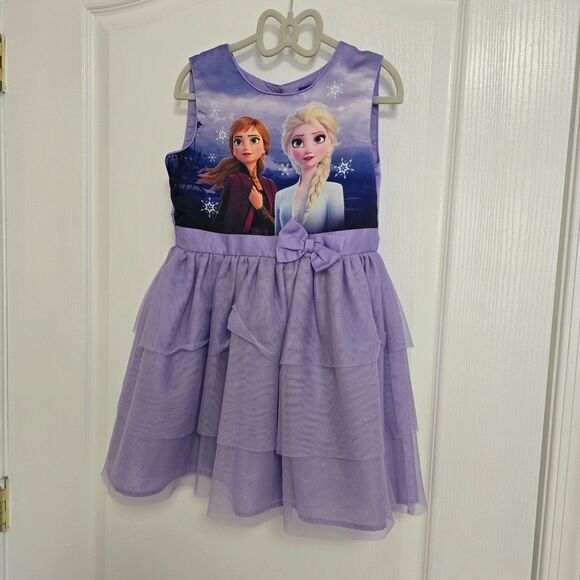 Disney Frozen 2 Dress purple size 6 - Picture 1 of 4